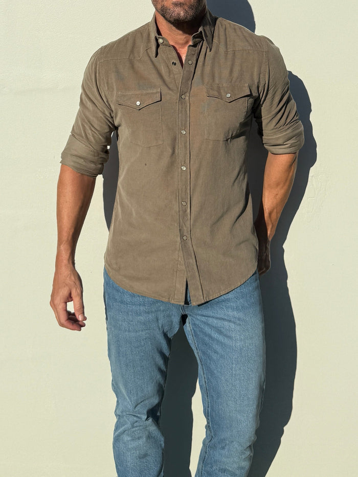 The Corduroy Western - Army Green