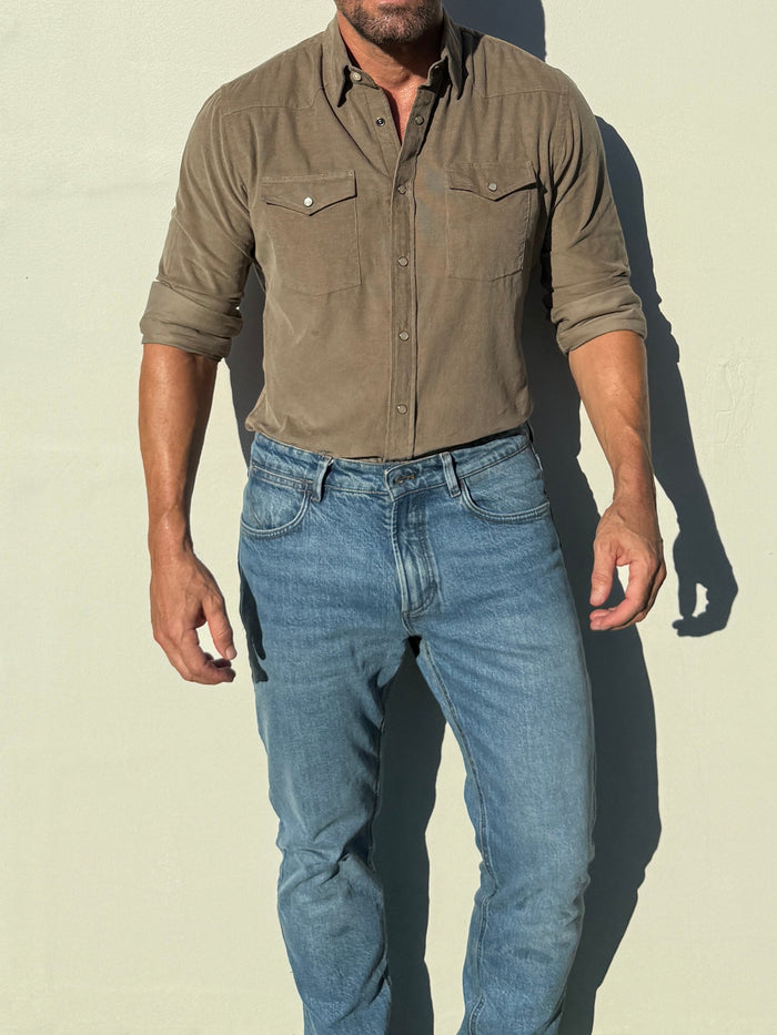 The Corduroy Western - Army Green