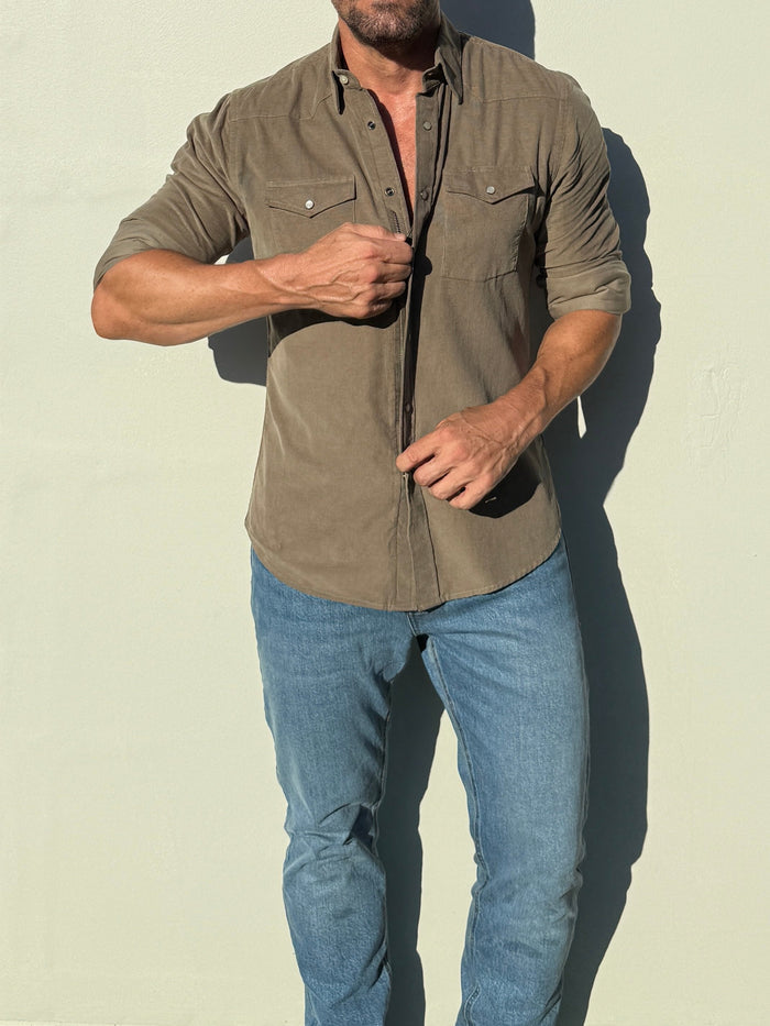 The Corduroy Western - Army Green