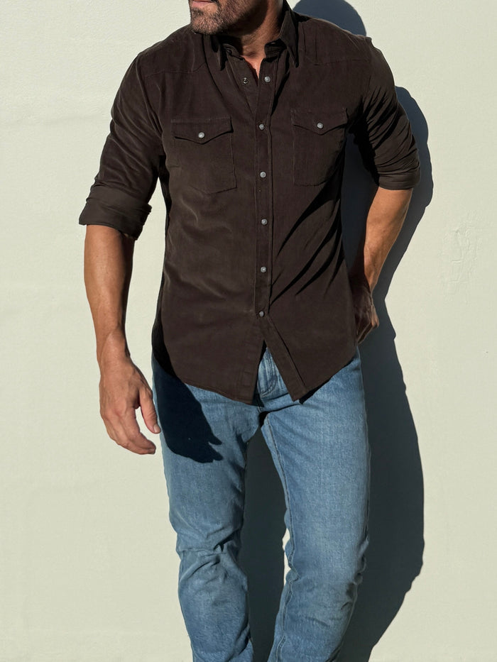 The Corduroy Western - Dark Brown