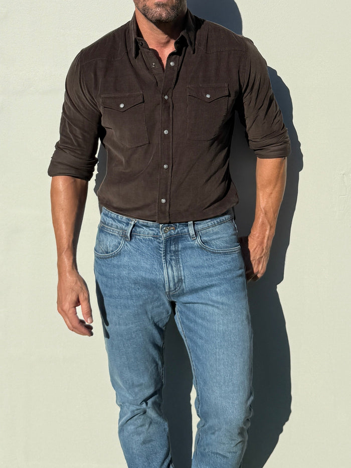 The Corduroy Western - Dark Brown