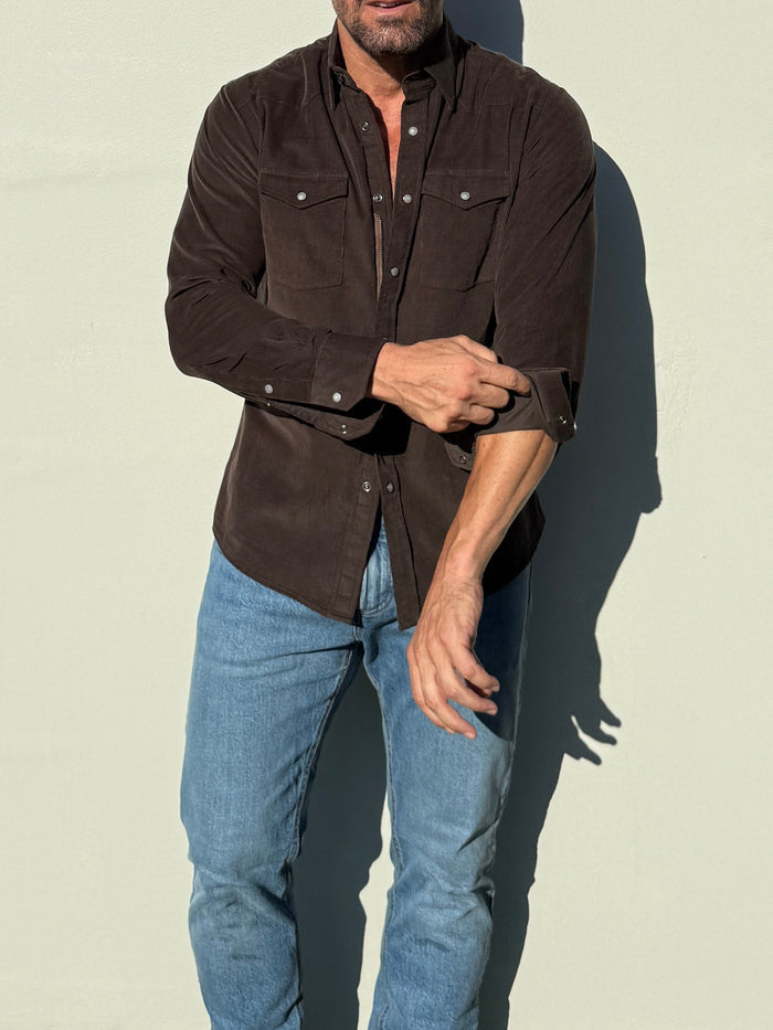 The Corduroy Western - Dark Brown