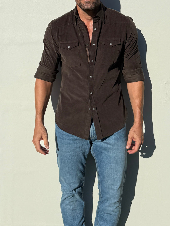 The Corduroy Western - Dark Brown