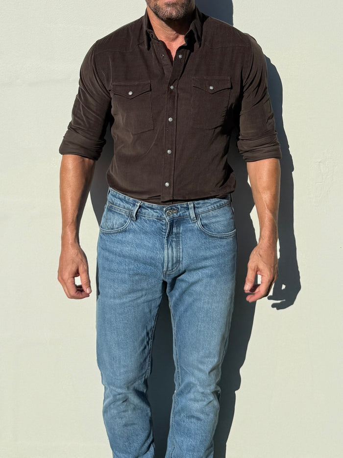 The Corduroy Western - Dark Brown