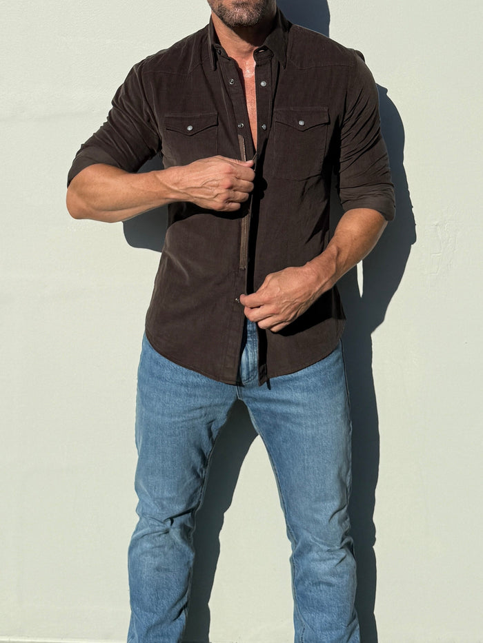 The Corduroy Western - Dark Brown