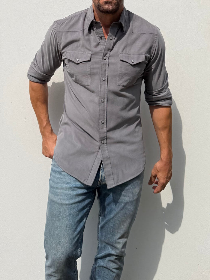 The Corduroy Western - Gunmetal Gray