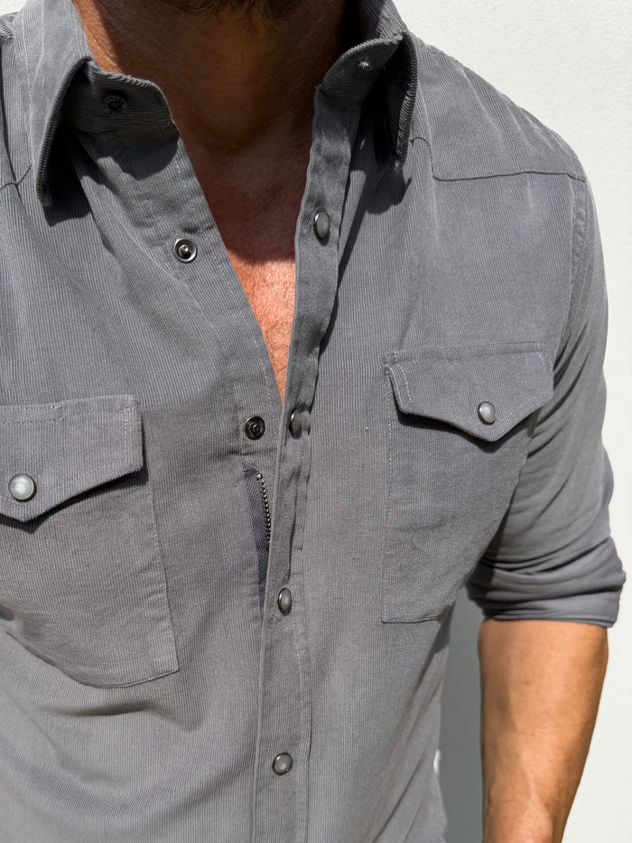 The Corduroy Western - Gunmetal Gray