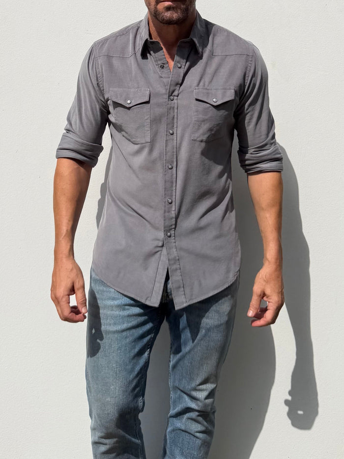 The Corduroy Western - Gunmetal Gray