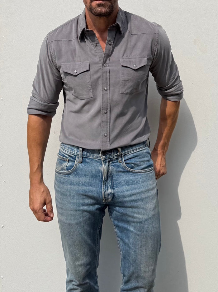 The Corduroy Western - Gunmetal Gray