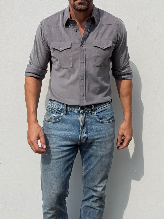 The Corduroy Western - Gunmetal Gray