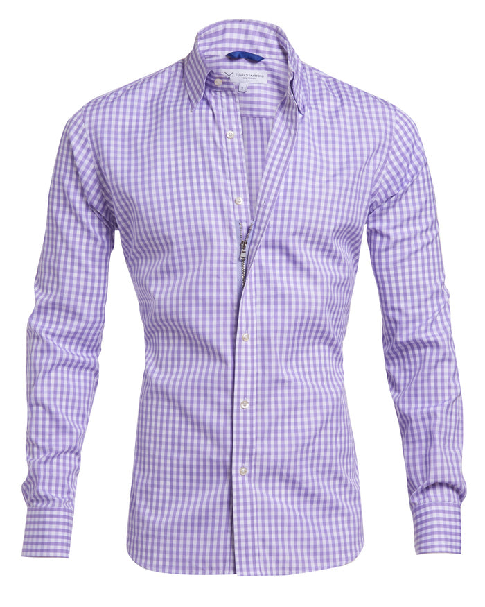 The Gingham Poplin - Lavender Gingham Poplin