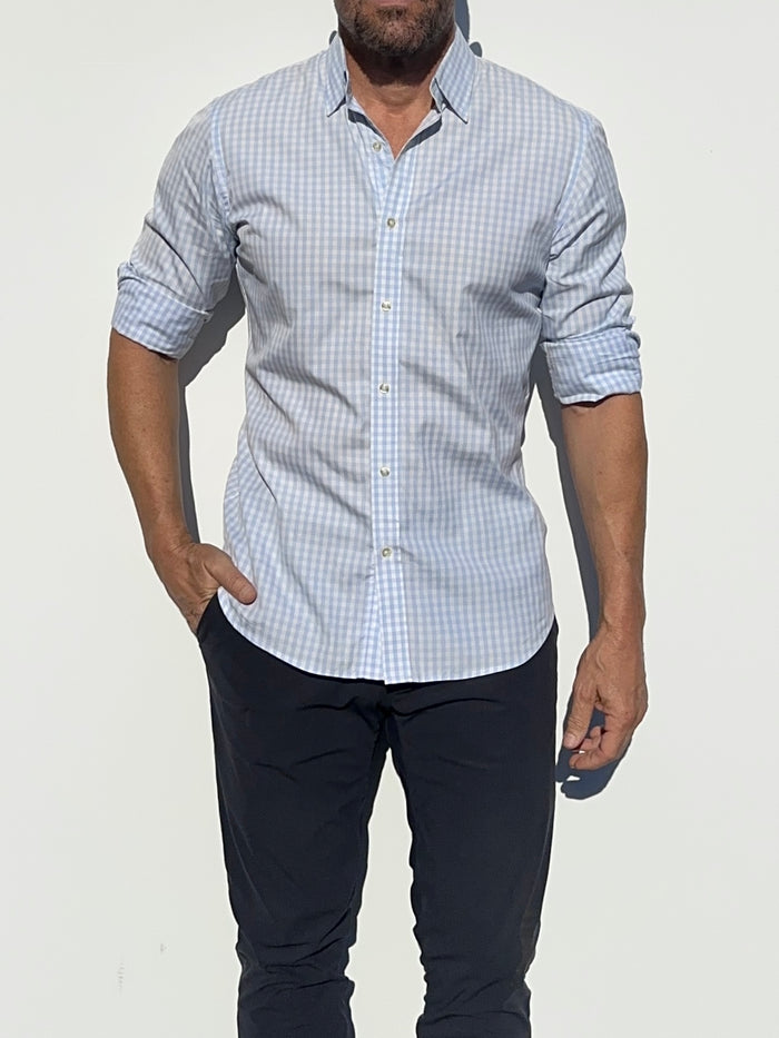 The Gingham Poplin - Light Blue Gingham Poplin