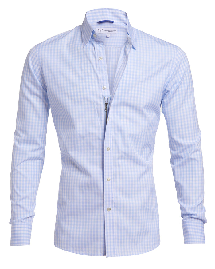 The Gingham Poplin - Light Blue Gingham Poplin