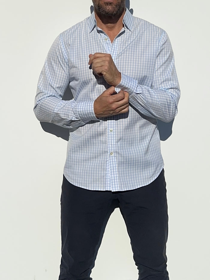 The Gingham Poplin - Light Blue Gingham Poplin