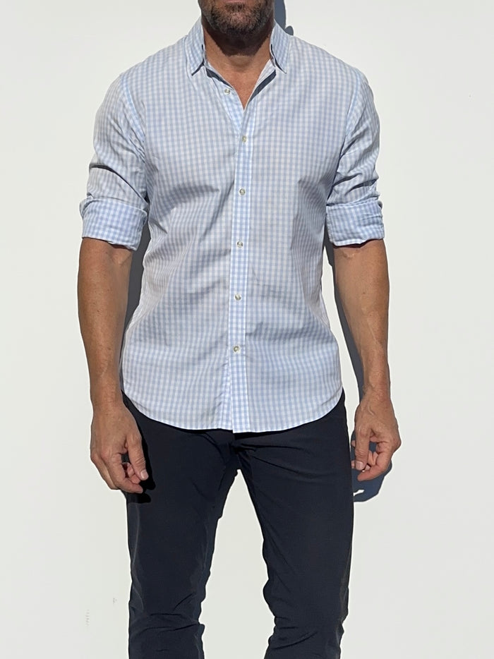 The Gingham Poplin - Light Blue Gingham Poplin