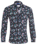 The Hanging Gardens Party Shirt - Hanging Flowers on Navy