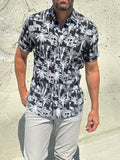 The Jungle Brothers Linen Party Shirt - White on Black