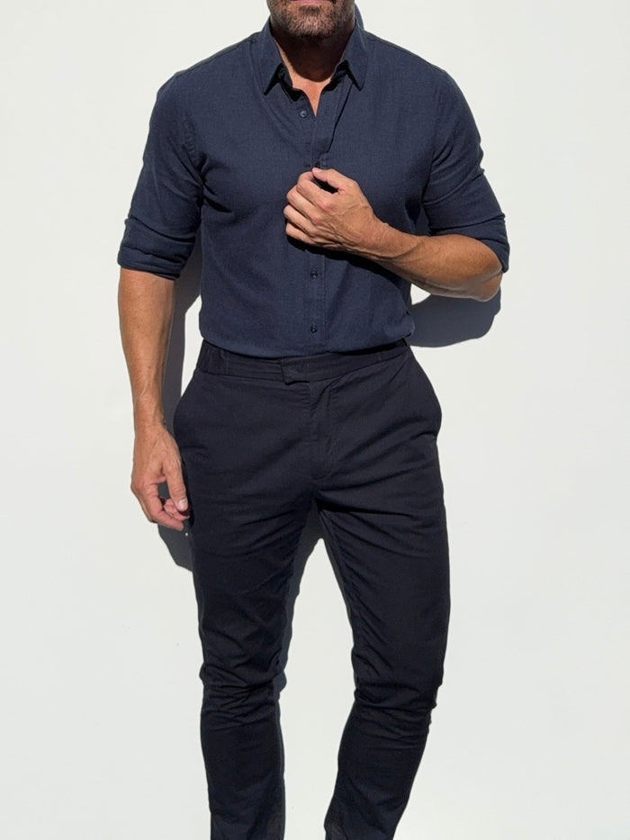 The No-Pocket Robust Flannel - Navy