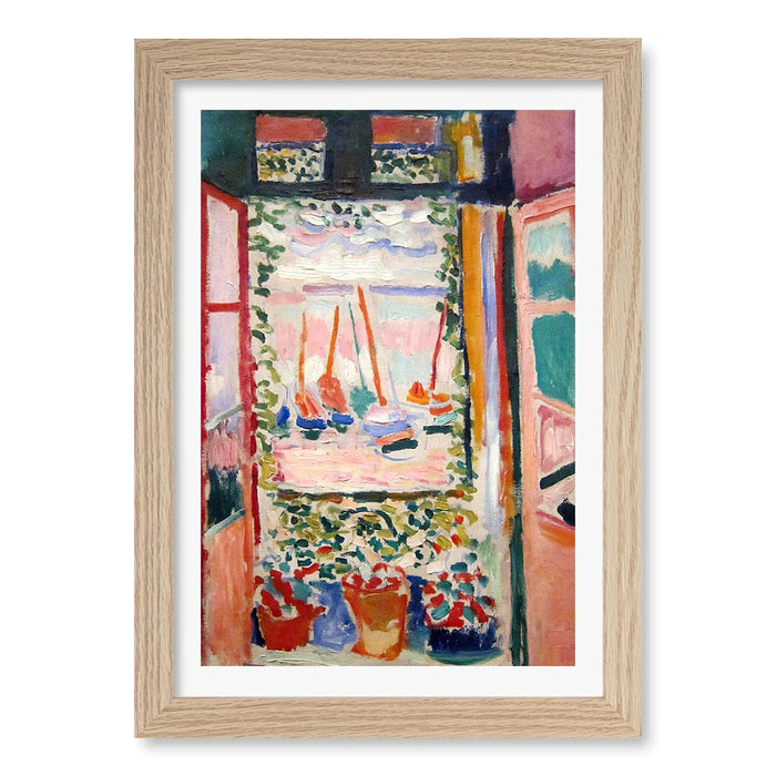 A4 (21 x 29.7cm) / Natural Oak Frame / White Border