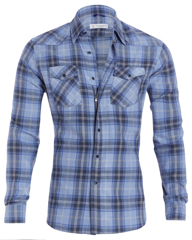 The Plaid Flannel Western - Blue Plaid Western