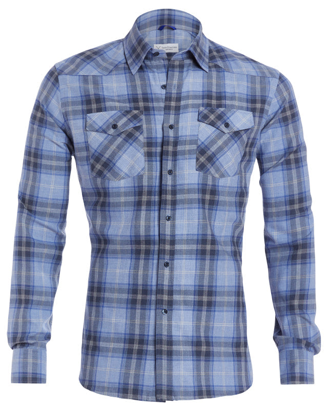 The Plaid Flannel Western - Blue Plaid Western