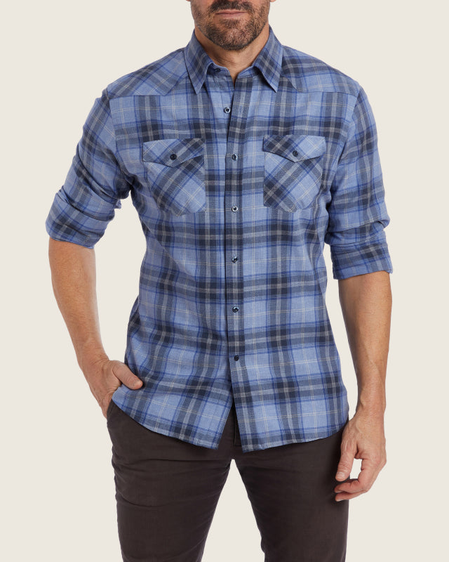 The Plaid Flannel Western - Blue Plaid Western