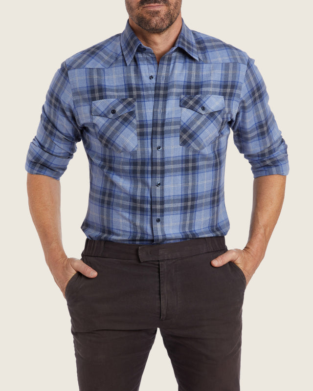 The Plaid Flannel Western - Blue Plaid Western
