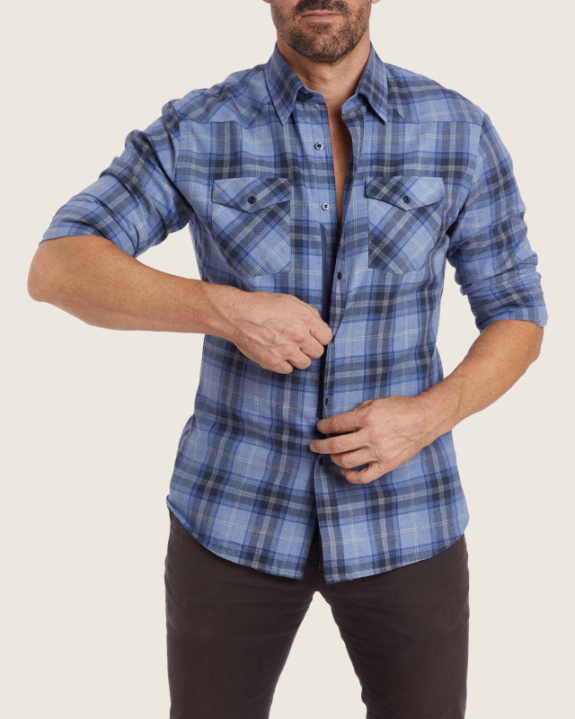 The Plaid Flannel Western - Blue Plaid Western