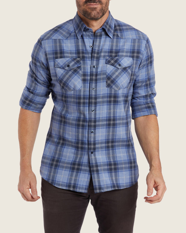 The Plaid Flannel Western - Blue Plaid Western