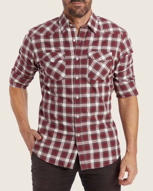 The Plaid Flannel Western - Bordeaux Plaid Western