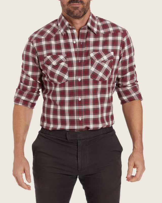 The Plaid Flannel Western - Bordeaux Plaid Western
