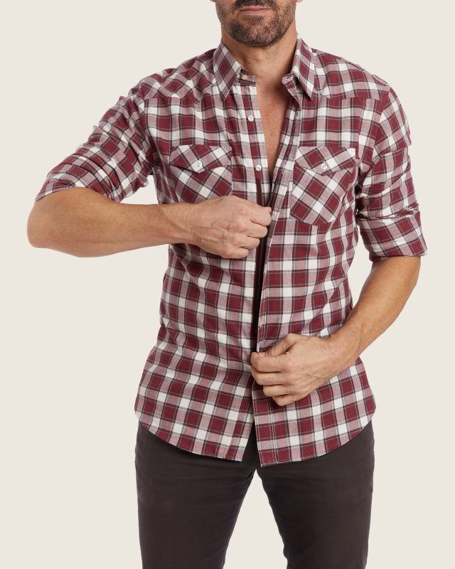 The Plaid Flannel Western - Bordeaux Plaid Western