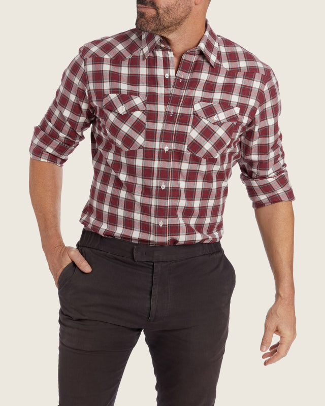 The Plaid Flannel Western - Bordeaux Plaid Western