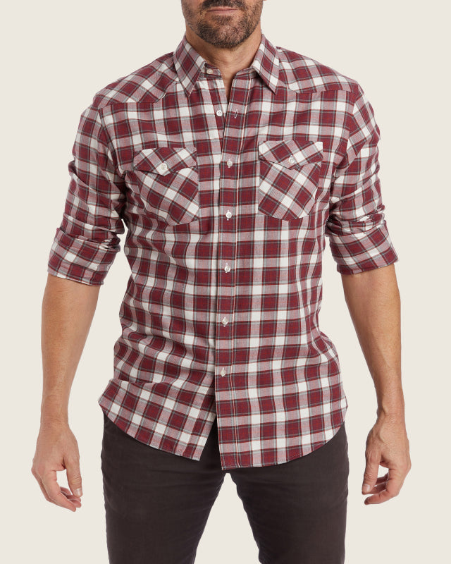 The Plaid Flannel Western - Bordeaux Plaid Western
