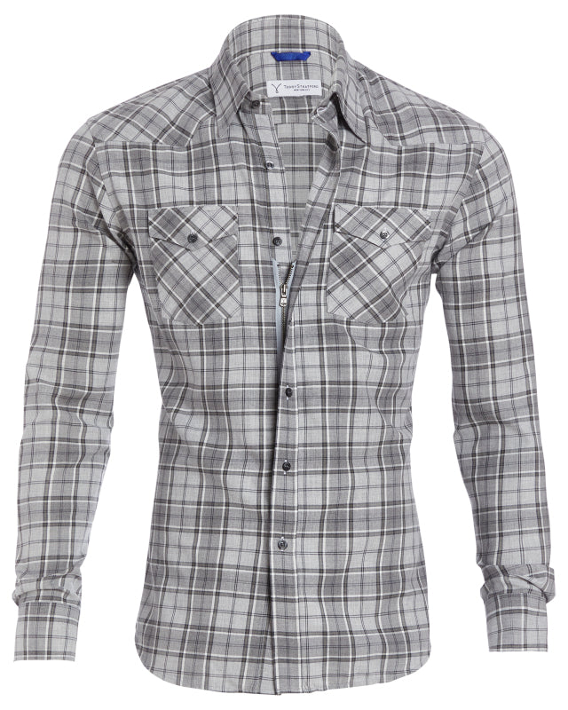 The Plaid Flannel Western - Gray Plaid Western