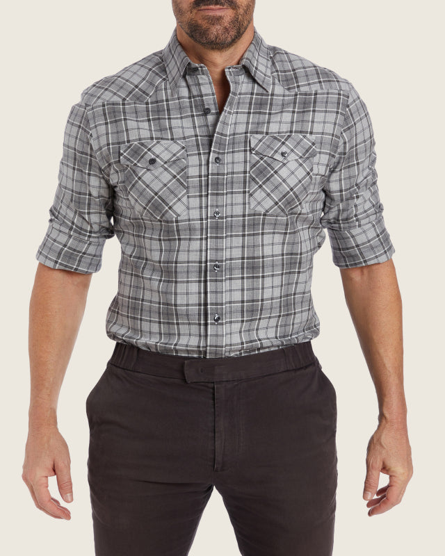The Plaid Flannel Western - Gray Plaid Western