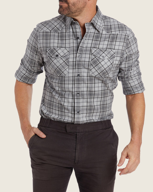 The Plaid Flannel Western - Gray Plaid Western