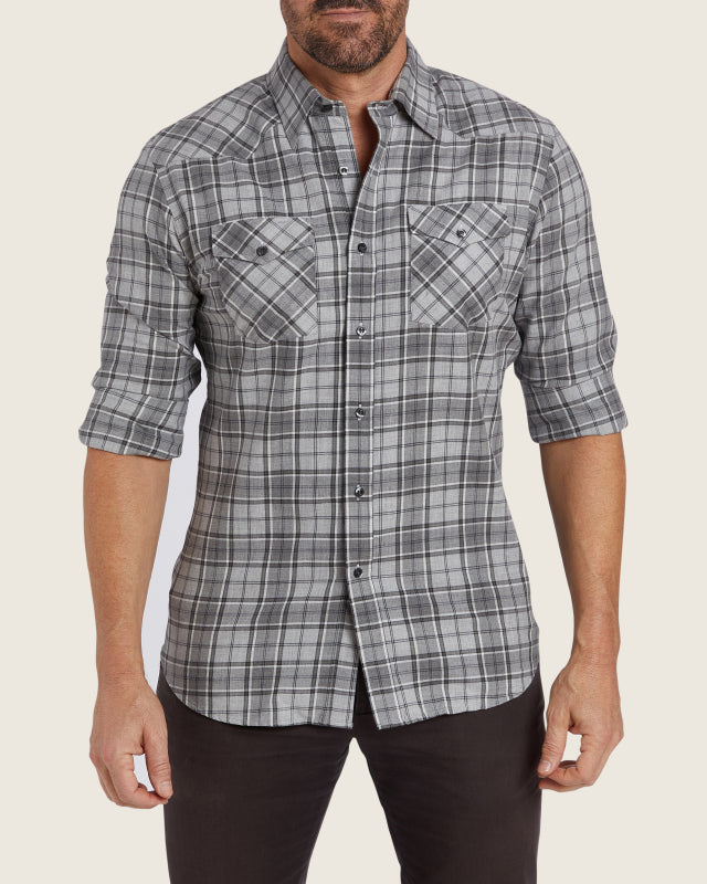 The Plaid Flannel Western - Gray Plaid Western