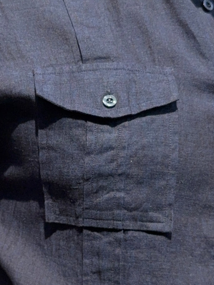 The Raider Shirt in Linen - Dark Navy