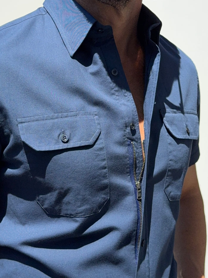 The Short Sleeve Utility Shirt - Navy