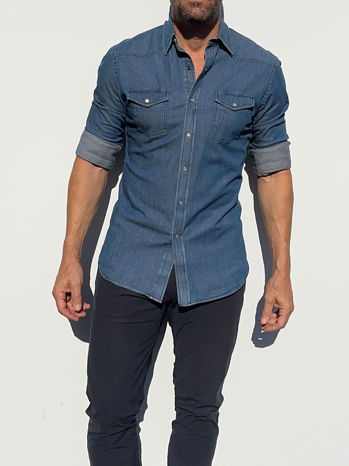 The Stretch Denim Western - Small Batch #293 Indigo Denim