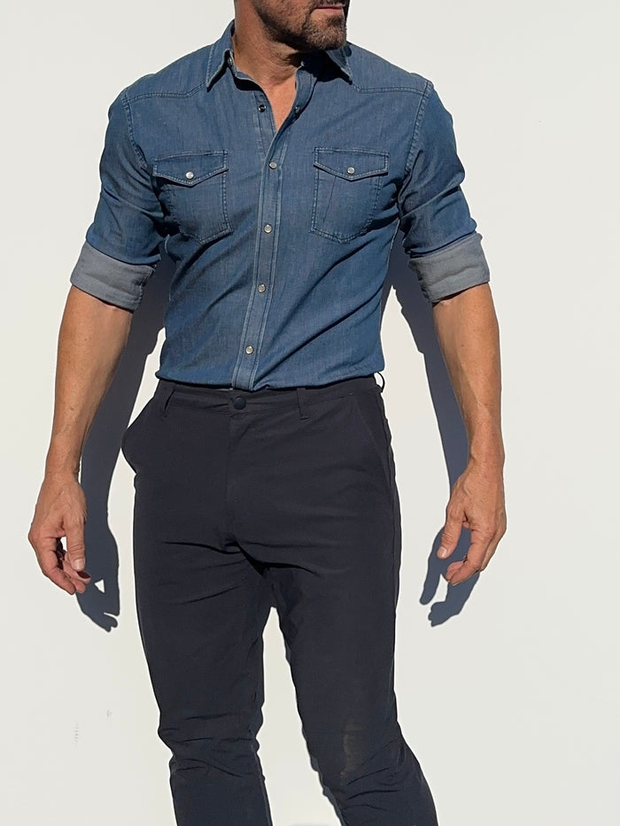 The Stretch Denim Western - Small Batch #293 Indigo Denim