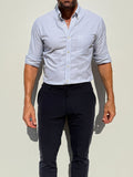 The Striped OCBD - Light Blue Pinstripe
