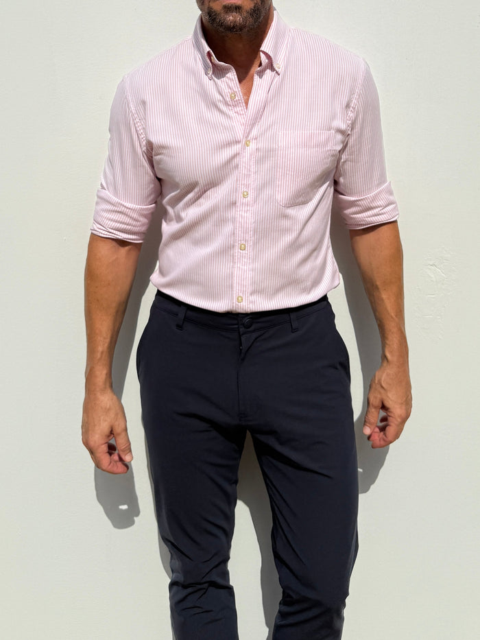 The Striped OCBD - Pink Pinstripe