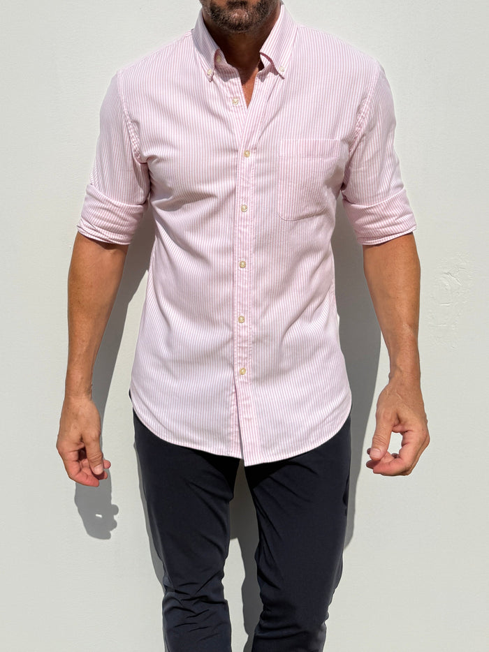 The Striped OCBD - Pink Pinstripe