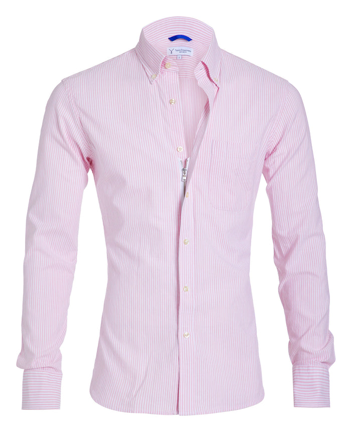 The Striped OCBD - Pink Pinstripe