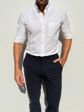 The Striped OCBD - Silver Pinstripe