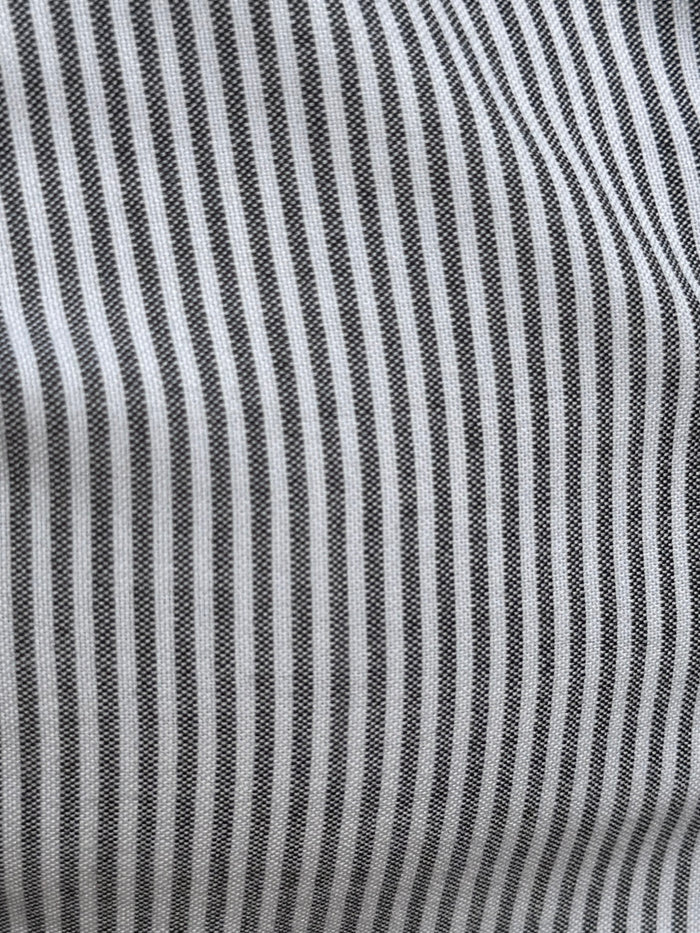 The Striped OCBD: Oxford Cloth Button Down in Charcoal - Charcoal Pinstripe
