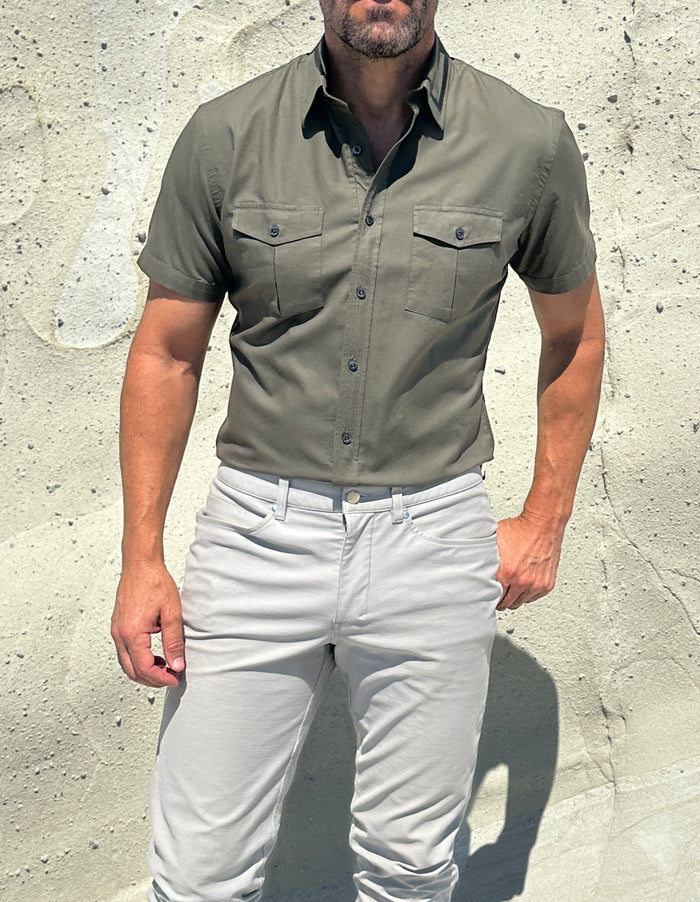 The Twill Cop Shirt - Army Green