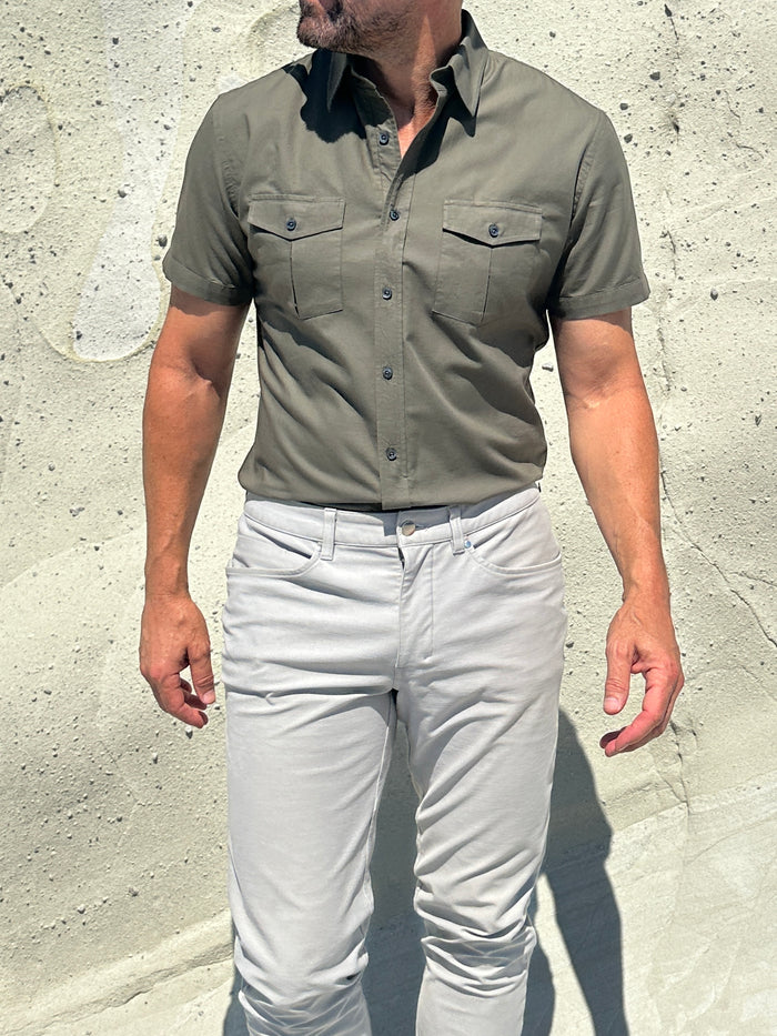 The Twill Cop Shirt - Army Green